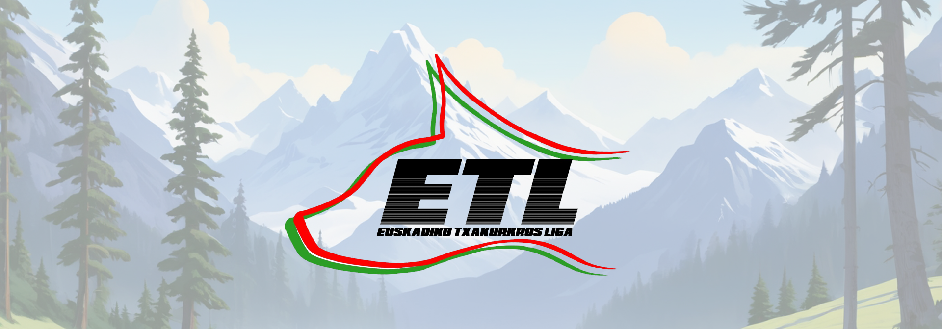 Euskadiko Txakurkros Liga - Logo ETL sobre montañas