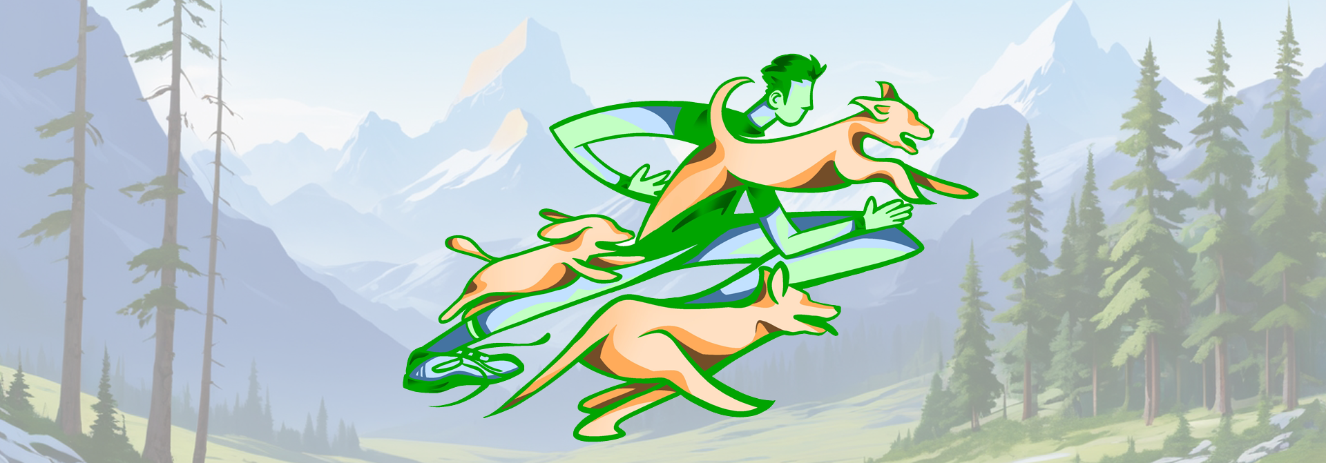 Ilustración runner con perros Amarok Txakurkros